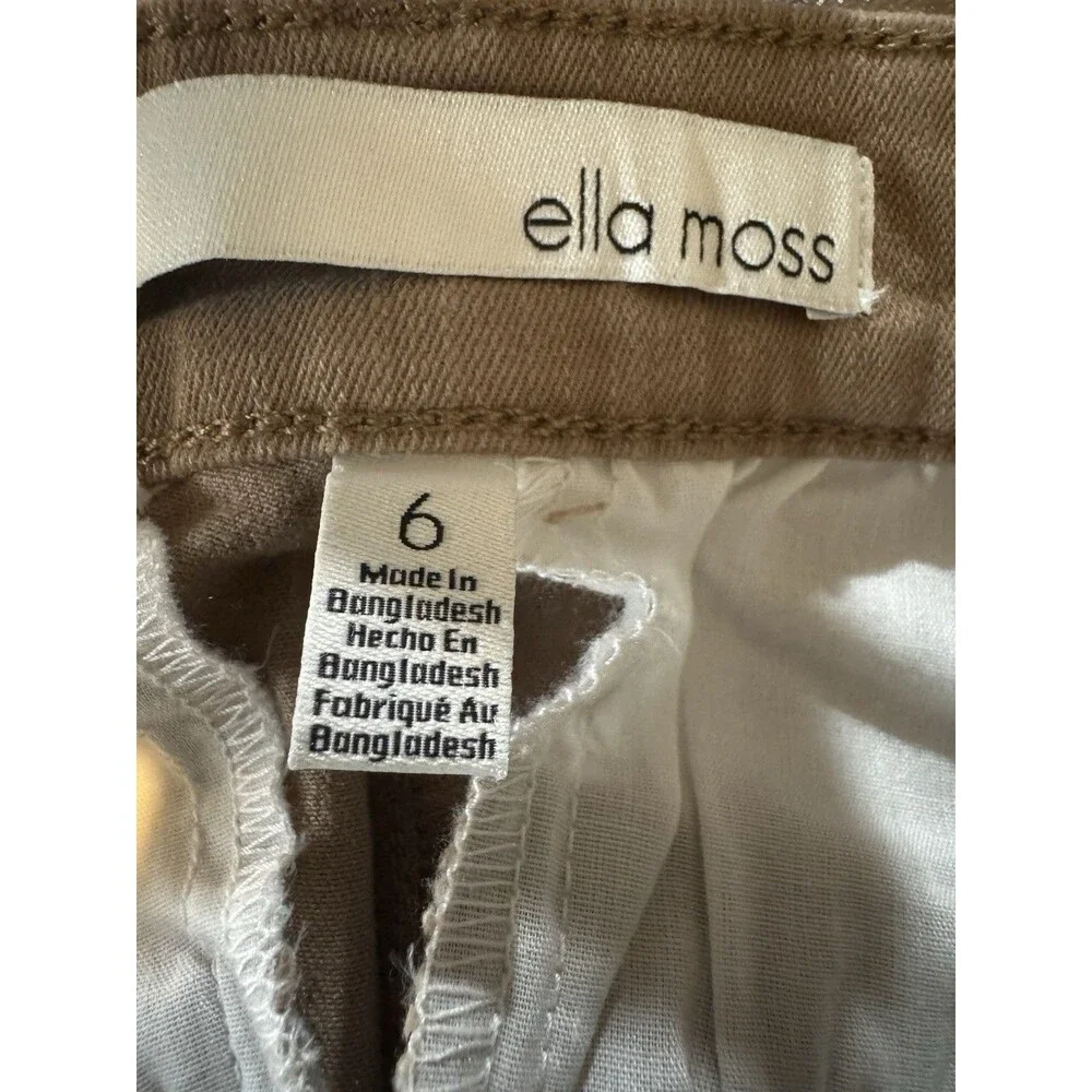 Ella Moss Womens Pants Brown Cropped Wide Leg Pockets High-Rise Belt Loops Sz 6 - Picture 9 of 16